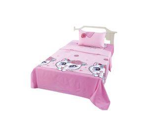Juego de Sabanas de verano Gatita niña Infantil 1 plaza