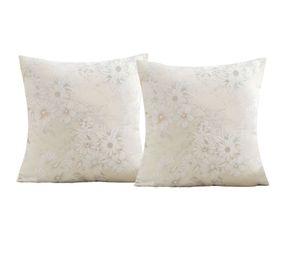 PACK DE 2 FUNDAS DE COJIN CON DISEÑO DE FLORES COLOR BEIGE 2
