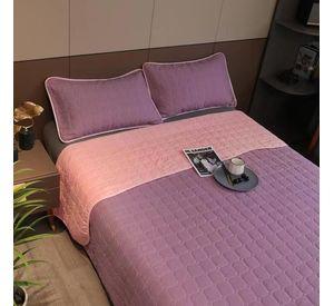 Cubrecama Quilt 2 Plazas Lila Rosado Reversible