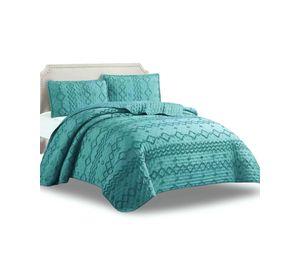 CUBRECAMA QUILT DELGADO TUFTING DE LUJO SUAVE 2 PLAZAS O5