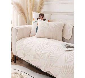 FUNDA DE SOFA DE 5 PIEZAS CON RELIEVE BLANCO