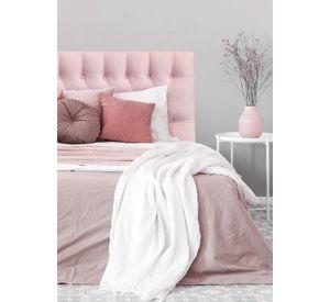 Respaldo de Cama Capitoné Premium Felpa Rosado Claro - King