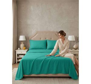 Juego de Sábanas color verde 1,5 plazas Resistencia y Elegancia para tu Descanso Diario