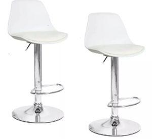 Pack 2 Pisos Bar Taburetes Silla Tulip Alex Blancas