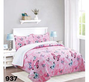 Cubrecama Sherpa 1.5 Plazas - Rosado Mariposas M937