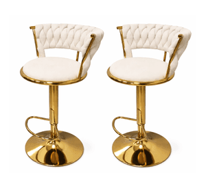 Pack 2 Taburetes Queen Terciopelo Ajustable Beige