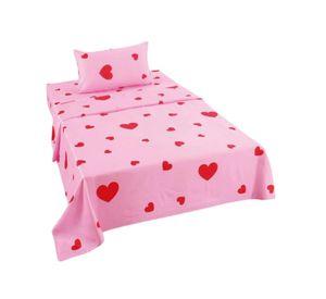 Juego de Sabanas de verano Corazón niña Infantil plaza y media MAS 1 ALMOHADA