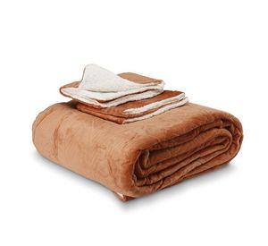 Colcha Flannel Sherpa 2 Pl Terracota