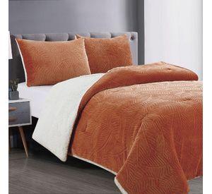 Colcha Flannel Sherpa 2 Pl Terracota