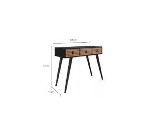 Mesa de arrimo aparador 3 gavetas, negro café