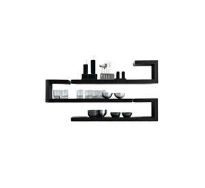 Juego Repisas Flotantes Madera Geo Negro 95x45x15 CM