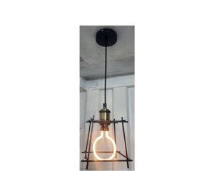 Lampara Colgante Vintage Industrial Metalica Negra Ampolleta de regalo