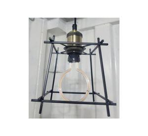 Lampara Colgante Vintage Industrial Metalica Negra Ampolleta de regalo