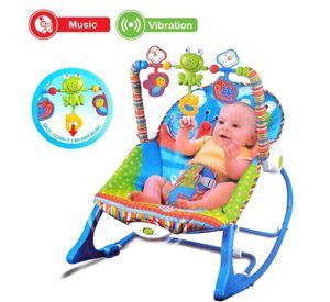 Juguete Silla Mecedora Vibradora Musical Azul Infantil