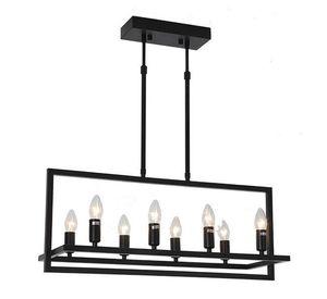 Lampara Colgante Metal Negra Vintage Industrial 8 Soquetes