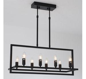 Lampara Colgante Metal Negra Vintage Industrial 8 Soquetes