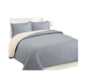 Cubrecama Sherpa King - Gris M924