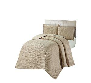 CUBRECAMA DELGADO SEMI ACOLCHADO 2 PLAZAS 230X250 CM BEIGE 01
