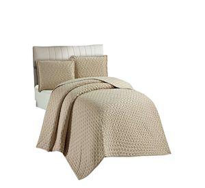 CUBRECAMA DELGADO SEMI ACOLCHADO 2 PLAZAS 230X250 CM BEIGE 01
