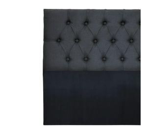 Respaldo Super King Piso Capitone Premiun 200x140 CM Gris Oscuro Lino