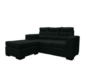 Seccional Antu Chenille Tipo Lino Negro 3 Cuerpos