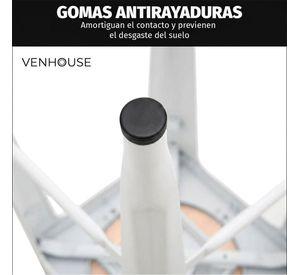 Pack 2 Taburetes Tolix Blancos De Madera 66cm Con Respaldo Venhouse