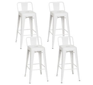 Pack 4 Pisos y sillas bar MKP Tolix Clásico Blanco 66cm