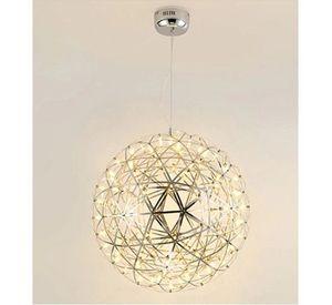 Lampara Colgante Bola Led Dorado O Plateado Diseñador Metal