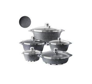 Batería Cocina 10 Piezas Granito Antiadherente GRIS