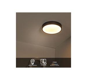 LAMPARA DE TECHO UNAR NEGRO Ø30cm 18W 2700K