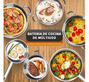 Bateria Cocina Cacerolas 15 Piezas Juego De Ollas Acero Inoxidable