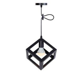Lampara de hierro colgante vintage cubo