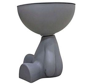 MESA DE ARRIMO MULTIFUNCIONAL CON COMPARTIMENTO ORGANIZADOR INTEGRADO GRIS