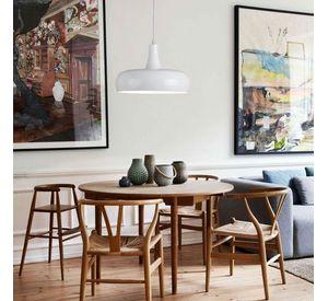 LAMPARA COLGANTE NORDICA METALICA BLANCA E27 1X60W