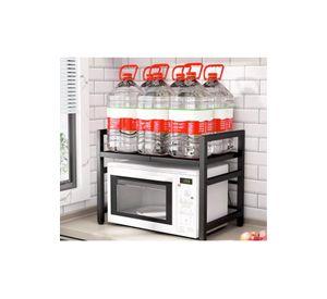 Estante Repisa Rack Extendible Microondas Cocina Gancho Negro