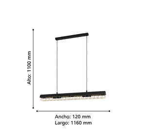 LAMPARA DE COLGAR ALFONSINE NEGRO E27 4X40W
