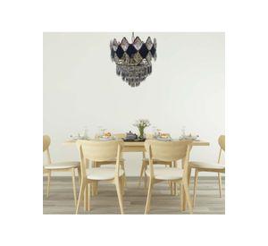 Lampara Colgante Metal Dorado Cristal K9 8 Soquetes E14