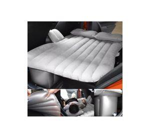 Colchón inflable con compresor 12V y 2 almohadas para auto, color gris