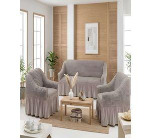 Juego Fundas Sillon Elastica 3+1+1 Nido Abeja Con Faldon A4