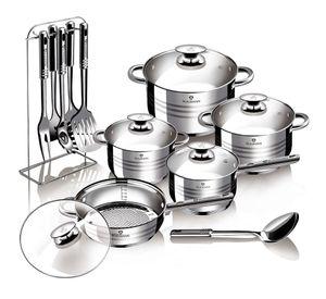 BATERIA DE COCINA 17 PZS GOURMET LINE ACERO INOXIDABLE