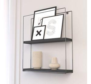 REPISA TRIANGULAR GOLDEN BLACK 25X10X25CM VEKKAHOME