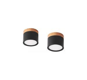Pack 2 focos sobrepuesto 7w decorativo madera led café