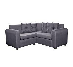 Seccional Esquinero Recife tela Gris oscuro 160x160x78