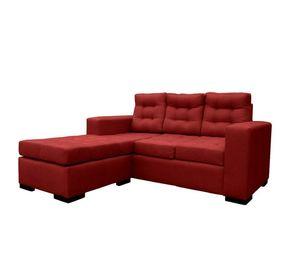 Seccional Antu Chenille Tipo Lino Rojo 3 Cuerpos