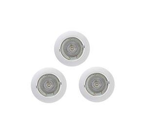 Kit Caja 3 Foco Empotrado Fijo Aluminio Blanco GU10 ByP