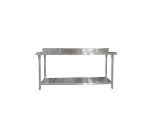 MESÓN CON RESPALDO ACERO INOX 180 X 70 X 85