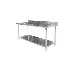 MESÓN CON RESPALDO ACERO INOX 180 X 70 X 85