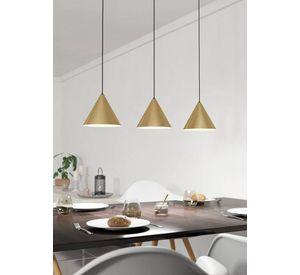 LAMPARA COLGANTE  NARICES ACERO NEGRO DORADO E27 3X40W IP20 COD.99592