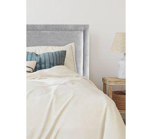 Respaldo de Cama Flat Frame Vivo Lino Gris Plata - 1.5 Plaza