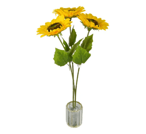 Ramos girasol artificiales 3 uds 60 cm